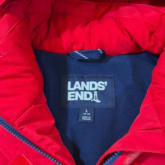 Lands’ End Womens Squall Waterproof Windproof Hooded Jacket Red Size L (14-16) | - Picture 4 of 10